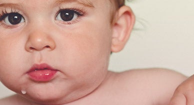 Red bumpy rash around babys mouth