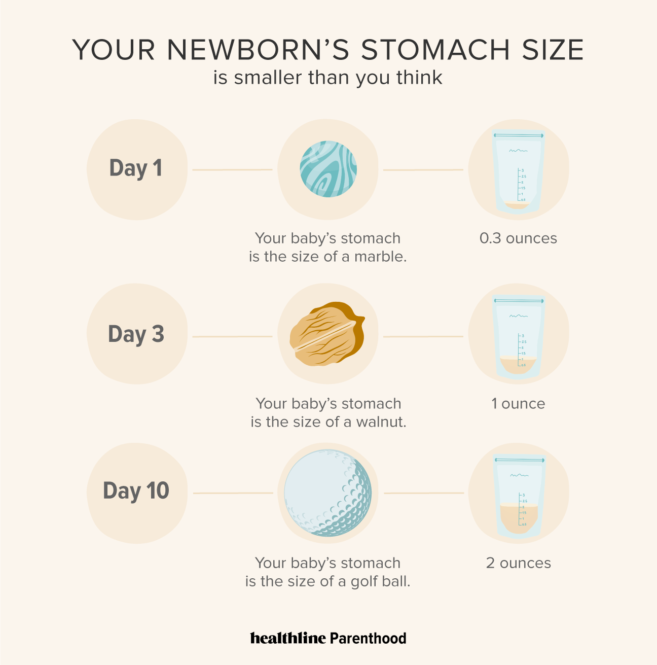 Your Newborn’s Stomach Size Is Smaller Than You Think