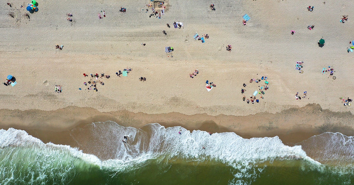 people at the beach in the water