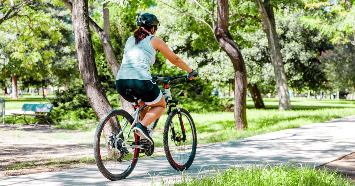 fat person riding a bike