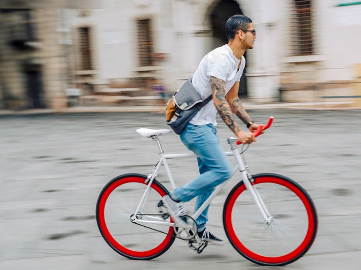 fat person riding a bike