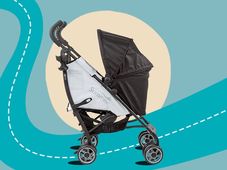Double Baby Stroller Umbrella Stroller for Toddlers Lightweight Stroller with Tandem Seating Easy Folding Travel Stroller with Large Storage Basket Blue 