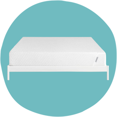 Front view of Tuft & Needle Original Mattress on bed frame