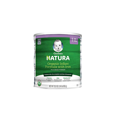 gerber natura organic infant formula with iron