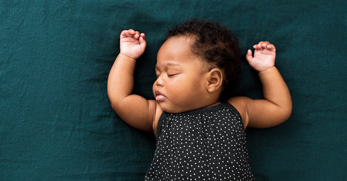 black baby girl sleeping
