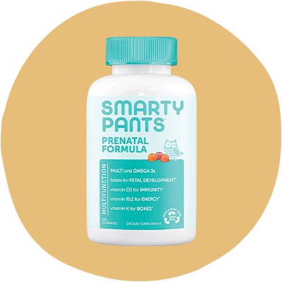 Bottle with front label of Smarty Pants Prenatal Formula