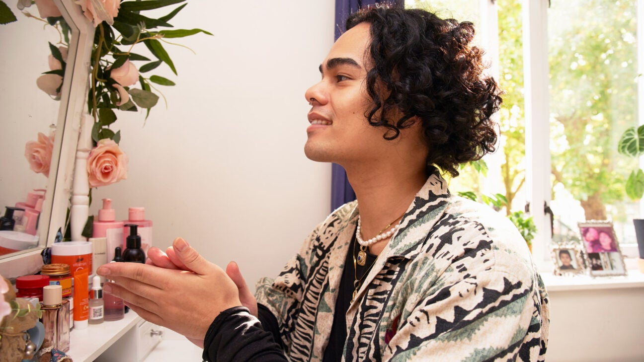 The girl with the petals in her hair, smile, full body, c cup, b 