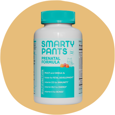 Bottle with front label of Smarty Pants Prenatal Formula