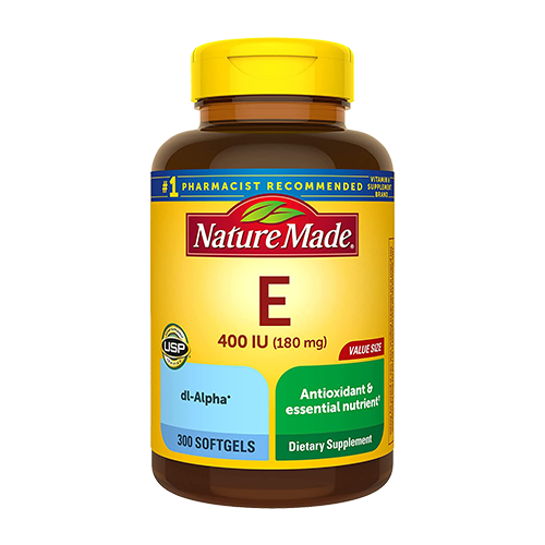 300-count bottle of Nature Made Vitamin E softgels