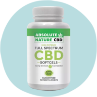 Front of Absolute Nature Full Spectrum CBD Softgels bottle