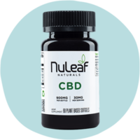 Front of NuLeaf Naturals Full Spectrum CBD Capsules bottle