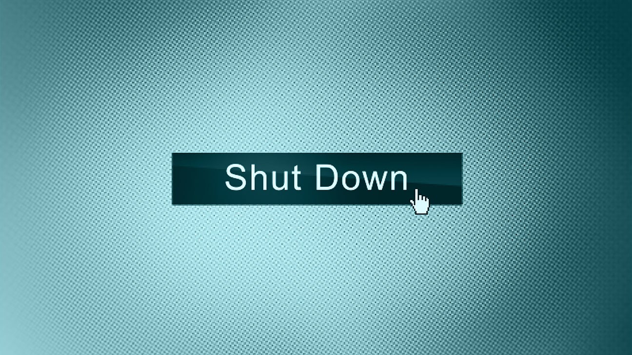 shut down button on computer screen