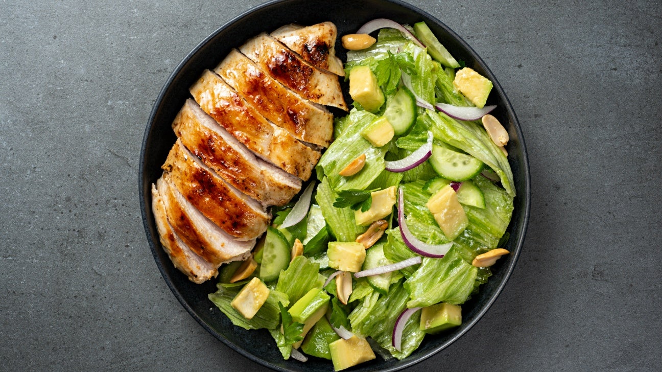 Chicken, Cucumber, and Avocado Salad with Sesame